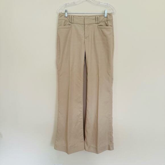 Banana Republic Martin Fit Sand Khaki Straight Wide Leg Trouser Cotton Pants 4 - Picture 2 of 12